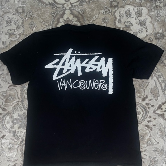 Stussy Black Tee with White Logo - Picture 2 of 5